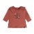 Organic Cotton Top And Pant Set Hen Print Rust And Beige Perspective: back