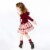 Hooded Long Sleeve Dress Burgundy And Pink Plaid Perspective: back