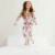 Organic Cotton One Piece Printed Roses Pajama Set Perspective: back