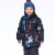 Two Piece Snowsuit Printed Hockey Players Black Perspective: back