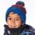 Colorblock Knit Hat Grey, Red And Blue Perspective: back