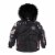 Printed Unicorns Two Piece Snowsuit Black Perspective: back