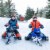 Two Piece Snowsuit Blue With Printed Penguins And Orange Perspective: back