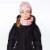Jersey Necktube With Printed Flowers Peach Pink And Black Perspective: back