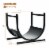 17'' U-Shaped Firewood Rack Steel Fireplace Wood Storage Log Rack Holder Perspective: back