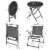 3PCS Folding Patio Bistro Set Outdoor Furniture Set w/ Steel Frame Perspective: back