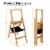 3 Step Ladder Foldable Bamboo Step Stool 330Lbs Capacity with Tool Storage Bag Perspective: back