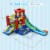 Gymax Kids Inflatable Bounce House Castle 9 in 1 Water Slide Park Without Blower Perspective: back