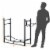 33'' Firewood Rack W/ Removable Kindling Holder Steel Fireplace Wood Perspective: back