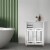 Teamson Home Wooden Bathroom Floor Storage Cabinet Room Space Saver Organizer, White Perspective: back