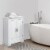 Elegant Home Fashions Wooden Bathroom Freestanding Floor Storage Cabinet Space Saver, White Perspective: back