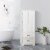 Elegant Home Fashions Wooden Bathroom Linen Storage Cabinet Space Saver Organizer, White Perspective: back