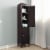 Elegant Home Fashions Wooden Bathroom Cabinet Standing Tall Unit Brown ELG-598 Perspective: back
