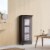 Elegant Home Fashions Wooden Bathroom Cabinet Floor & Glass Door Brown 6216 Perspective: back