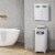 Elegant Home Fashions Wooden Bathroom Cross Molding Wall Storage Cabinet Space Saver, White Perspective: back