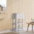 Elegant Home Fashions Wooden Bathroom Floor Storage Cabinet Space Saver Organizer, White Perspective: back