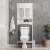 Elegant Home Fashions Bathroom Over the Toilet Cabinet with Adjust Storage Shelf White Perspective: back