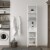 Elegant Home Fashions Wooden Bathroom Linen Cabinet Functional Storage Space Saver, White Perspective: back