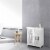 Elegant Home Fashions Wooden Bathroom Floor Storage Cabinet Living Room Space Saver, White Perspective: back