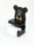 Whimsical Hand Painted Black Bear Wooden Toilet Paper Roll Holder With Phone Shelf Perspective: back