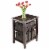 Pemberly Row Faux Marble Top Side Table in Chocolate with 2 Baskets Perspective: back