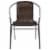 Bowery Hill Aluminum Rattan Dining Chair in Dark Brown Perspective: back