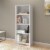 Atlin Designs 59 Tall 4 Shelf Bookcase in White Faux Woodgrain Perspective: back