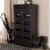 Baxton Studio Acadia Shoe Cabinet in Wenge Brown Perspective: back