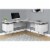 Levan Home L Shaped Corner Computer Desk in White and Gray Cement Perspective: back