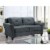 Bowery Hill 18.5 Contemporary Microfiber Loveseat Couch in Dark Gray Perspective: back