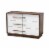 Levan Home Mette Mid-Century 6-Drawer Wood Dresser in White and Walnut Perspective: back