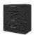 Levan Home Contemporary 4-Drawer Engineered Wood Chest in Black Perspective: back
