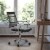 Scranton & Co Mid Back Leather Mesh Executive Swivel Office Chair in Black Perspective: back