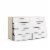 Levan Home Engineered Wood 8 Drawer Double Dresser in Oak/White High Gloss Perspective: back