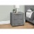 Nightstand, End, Side, Lamp, Storage Drawer, Bedroom Pu Leather Look, Grey, Transitional Perspective: back