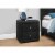 Nightstand, End, Side, Lamp, Storage Drawer, Bedroom Pu Leather Look, Black, Transitional Perspective: back