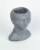 Set of 2 Roaring 20's Flapper Lady Gray Concrete Head Mini Planter 6 Inches Tall - Grey Perspective: back