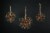 Brass Finish Metal Bursting Star Decorative Hanging Ornaments Set of 3 Rope Hangers Perspective: back