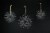 Silver Metal Bursting Star Decorative Hanging Ornaments Set of 3 Rope Hangers Perspective: back