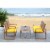 Safavieh Ozark Wood 4 Piece Set in Brown and Yellow Perspective: back