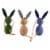 Holiday Ornament Springtime Rabbits Wood Easter Bunny Painted Ro2100 Blue Perspective: back