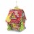 Huras Cotton Candy Gingerbread House Glass Ornament Candy Cane Gum Drop S748a Perspective: back