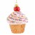 Huras Rainbow Sprinkled Cupcake Glass Ornament Sweets Pastry Cake S543 Perspective: back