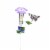 Home & Garden Flower Top Rain Guage Metal Yard Decor Stake Ge410 Purple Perspective: back