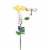 Home & Garden Flower Top Rain Guage Metal Yard Decor Stake Ge410 Yellow Perspective: back