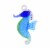 Holiday Ornament Festive Seahorse Artglass Small Marine Fish Orn74942 Blue Perspective: back