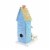 Christmas Blue Townhouse Paper Board Putz Bird Bottle Bursh Tree Hou341 Perspective: back