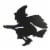 Halloween Witch Wall Decoration Paper Mache Vintage-Style Broom Pm223w Perspective: back