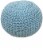 Brown 15 x17  Gum Drop 100% Cotton Knitted Round Pouf Foot Stool Ottoman Perspective: back