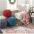 Blush 15 x17  Gum Drop 100% Cotton Knitted Round Pouf Foot Stool Ottoman Perspective: back